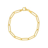 Paperclip Chain Bracelet, 7.5 Inches, 14K Yellow Gold