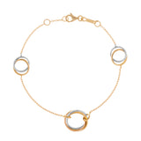 Interlocking Circles Chain Bracelet, 18 Karat Gold