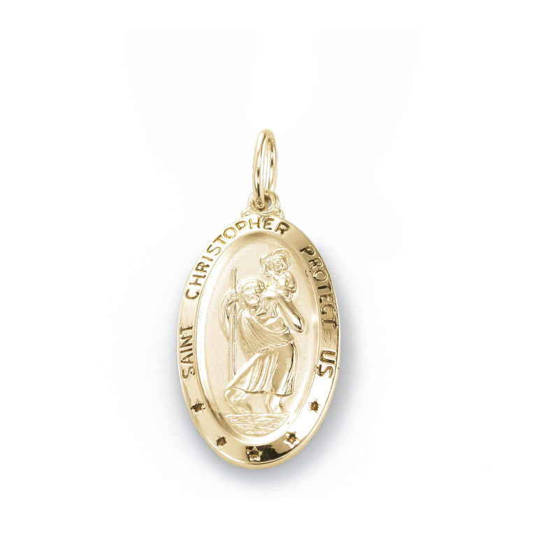 Saint Christopher Medal , 14K Yellow Gold