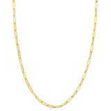 Paperclip Chain, Hollow, 18 Inches, 14K Yellow Gold