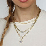 Thin Paperclip Chain, 15 Inches, 14K Yellow Gold