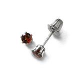 Baby's Garnet Birthstone Studs, 14K White Gold