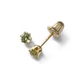 Baby's 3MM Peridot Birthstone Stud, 14K