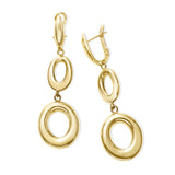Oval Loops Dangle Earrings, 14K Yellow Gold