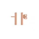 Small Staple Stud Earrings, 14K Rose Gold