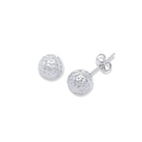 Diamond Cut Ball Earrings, 7 MM, 14K White Gold