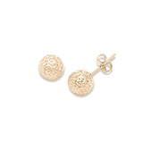 Diamond Cut Ball Earrings, 7 MM, 14K Yellow Gold