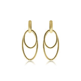 Double Oval Loop Dangle Earrings, 14K Yellow Gold