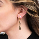 Oval Links Dangle Earrings, 14K Yellow Gold