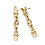 Oval Links Dangle Earrings, 14K Yellow Gold