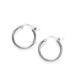 Half Inch Hoop Earring, 14K White Gold