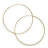 Large Endless Hoop Earring, 2.40 Inch Diameter, 14K Yellow