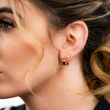 X Huggie Hoop Earrings, 14K Yellow Gold