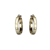 Shiny Medium Hoop Earrings, .75 Inch, 14K Yellow Gold