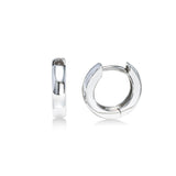 High Polish Petite Huggie Hoop Earrings,  14K White Gold
