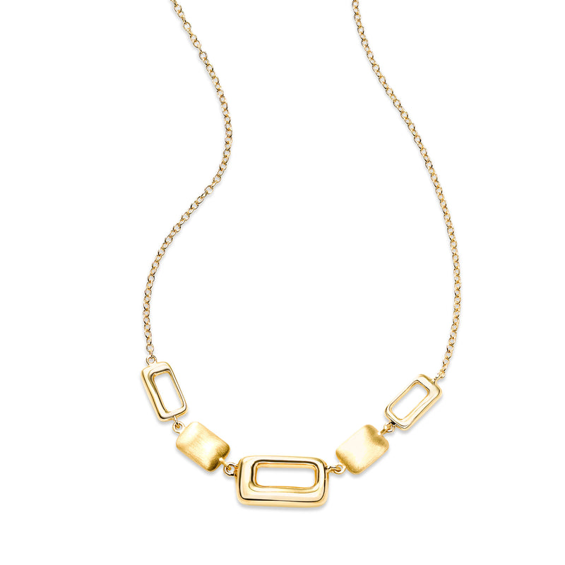 Geometric Element Necklace, 14K Yellow Gold