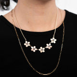 Tricolor Five Flower Neclace, 14 Karat Gold
