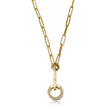 Open Design Paperclip Necklace, 20 Inches, 14K Yellow Gold