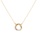 Interlocking Circles Necklace, 18 Karat Gold