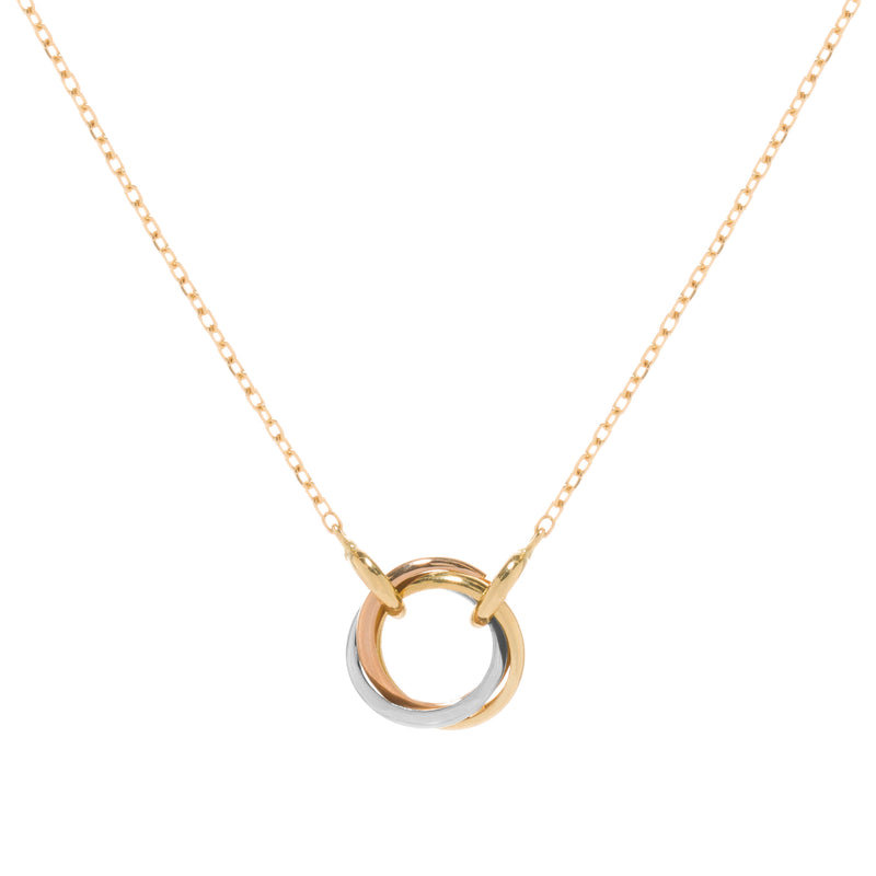 Interlocking Circles Necklace, 18 Karat Gold