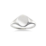 Medium Oval Signet Ring, 14K White Gold