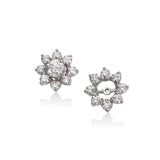 Prong Set Round Diamond Earring Jackets, 1.13 Carats, 14K White Gold