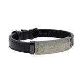 Chalcopyrite Bracelet, Black Leather, 9.50 Inches