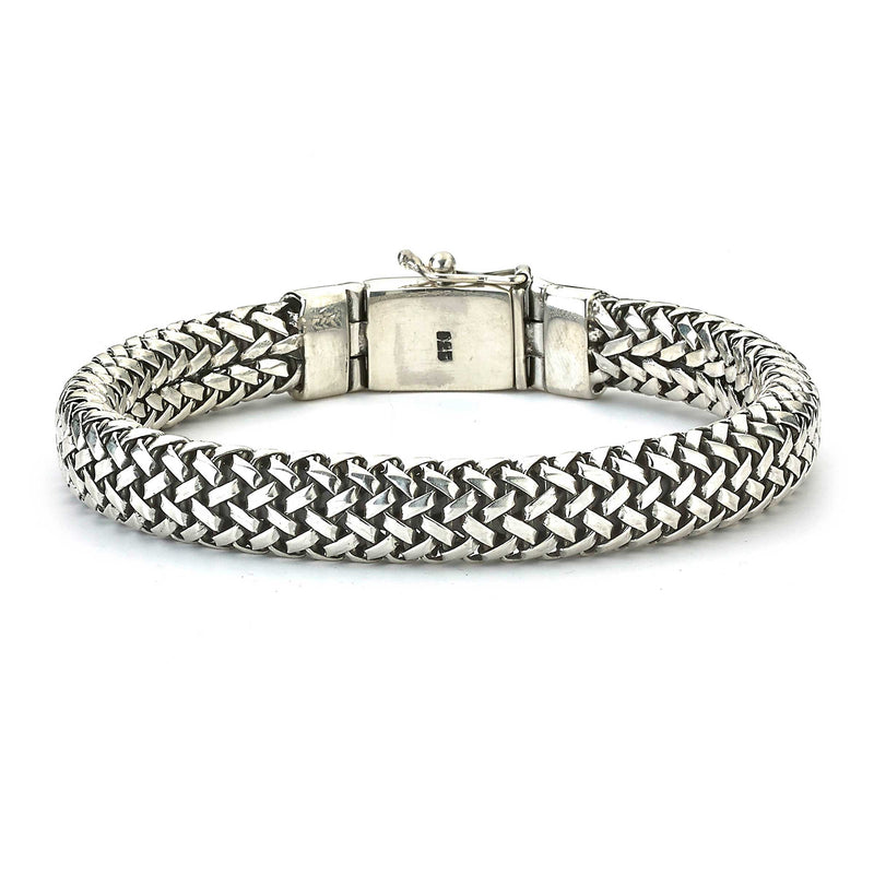 Heavy Woven Men's Bracelet, 8 inches, Sterling Silver