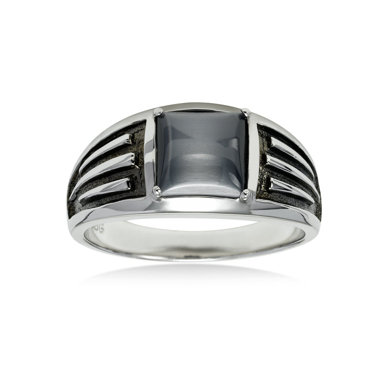 Simulated Cat's Eye Ring, Size 10, Sterling Silver