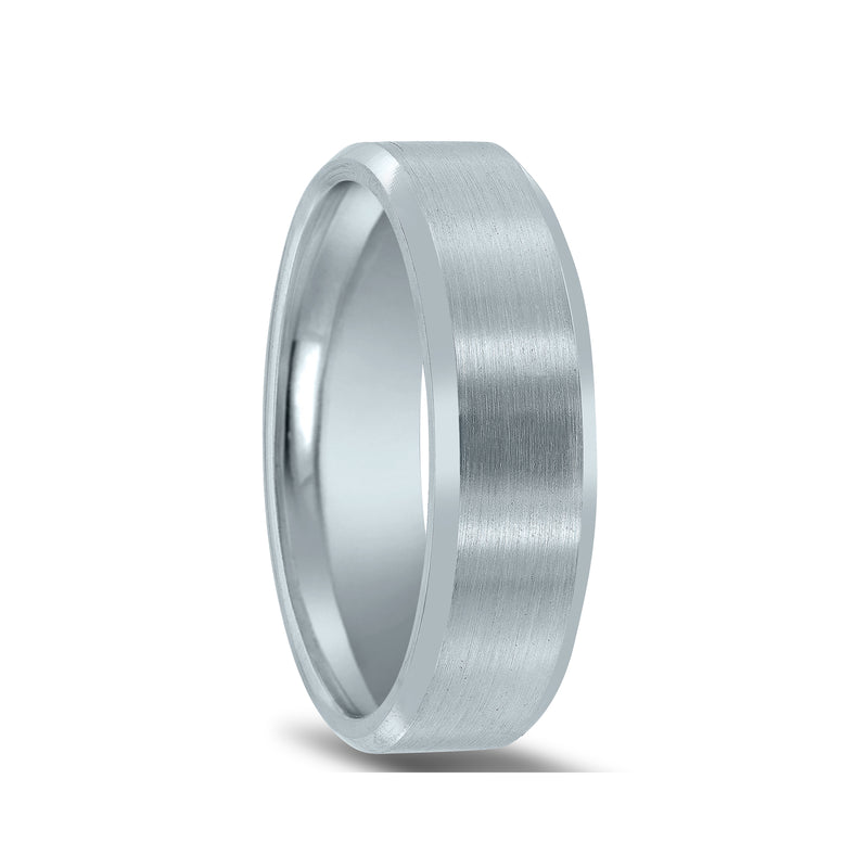 Platinum Brushed Wedding Band, 6 MM