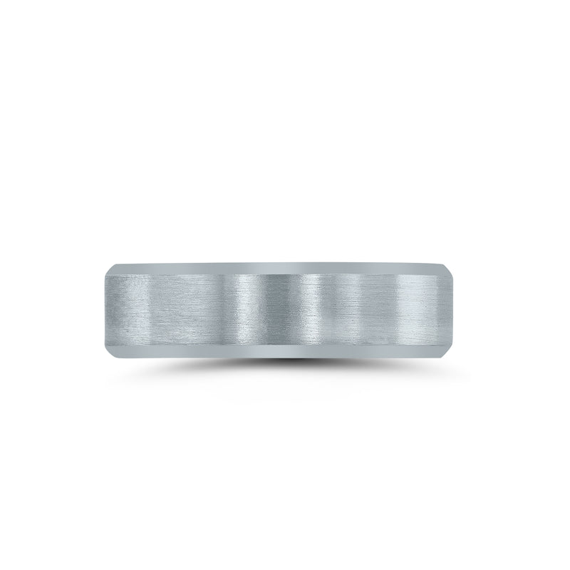 Platinum Brushed Wedding Band, 6 MM