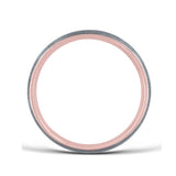 Brushed Center Wedding Band, 7 MM, 14 Karat Rose Gold Plate and Sterling Silver