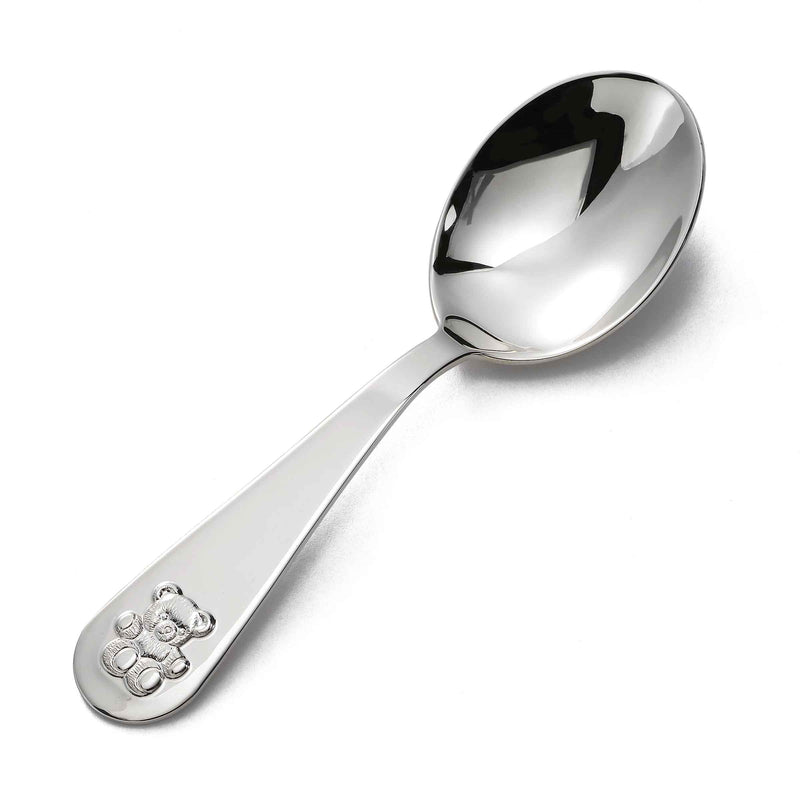 Sterling Silver Baby Spoon, 4 Inches Overall, Teddy Bear Handle