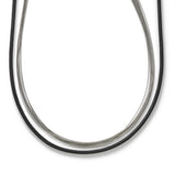 Set of Two Neckwires, Sterling Silver with Leather and Steel