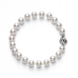 Akoya Cultured Pearl Bracelet, 7 x 6.5 MM, 14K White Gold