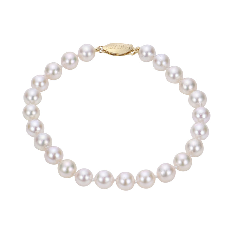 Cultured Pearls, 7.25MM Bracelet, 14K Yellow Gold