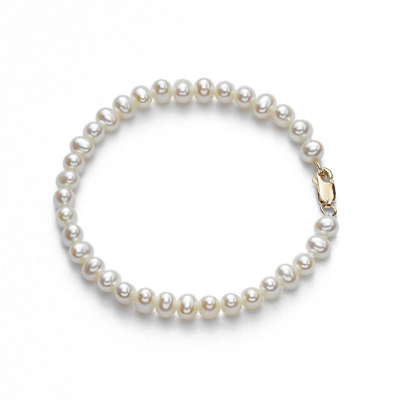 Child's Freshwater 6-Inch Pearl Bracelet, 14K Yellow Gold