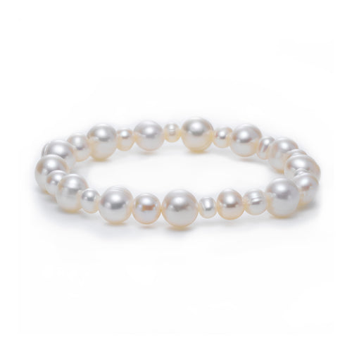White Freshwater Cultured Pearl Stretch Bracelet