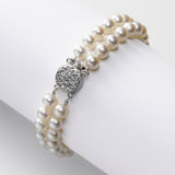 Akoya Cultured Pearl Bracelet, 7 x 6.5 MM, 14K White Gold