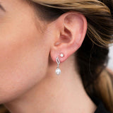 Elegant Cultured Pearl and Diamond Dangle Earrings, 14K Yellow Gold