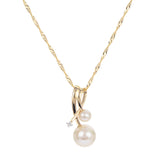 Freshwater Cultured Pearls and Diamond Pendant, 14K Yellow Gold