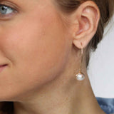 Akoya Cultured Pearl Open Wire Drop Earrings, 14K Yellow Gold