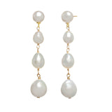 Freshwater Cultured Pearl Strand Dangle Earrings, Vermeil