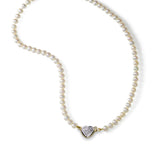 Freshwater Cultured Pearls, 4-4.5 mm, With Diamond Heart Clasp, 14K Yellow Gold