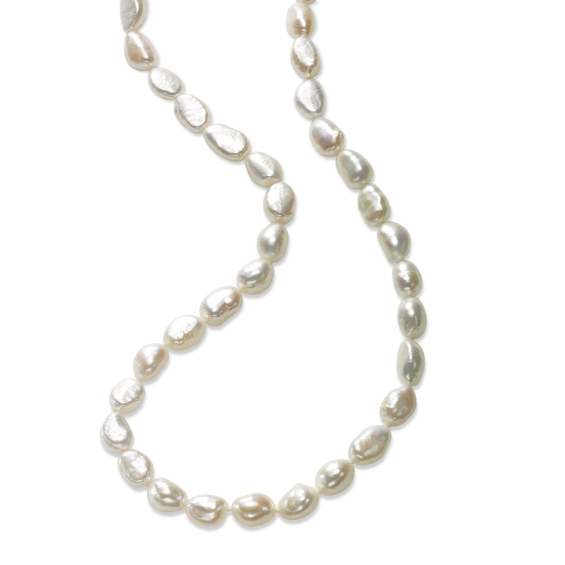 Baroque Freshwater Cultured Pearl Necklace, Sterling Silver