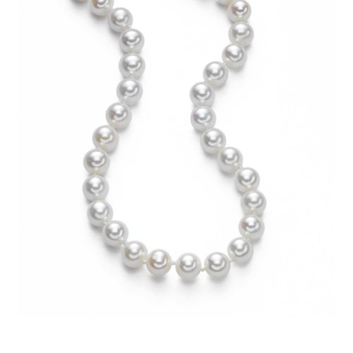 Akoya Cultured Pearl Necklace, 6 x 5.5 mm, 14K White Gold