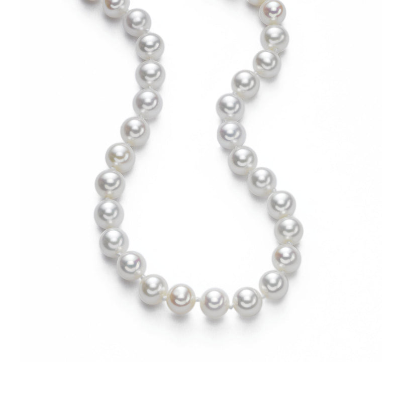 Akoya Cultured Pearl Necklace, 6 x 5.5 mm, 14K White Gold