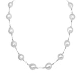 White Baroque Freshwater Cultured Pearl Necklace, 17 Inches, Sterling Silver