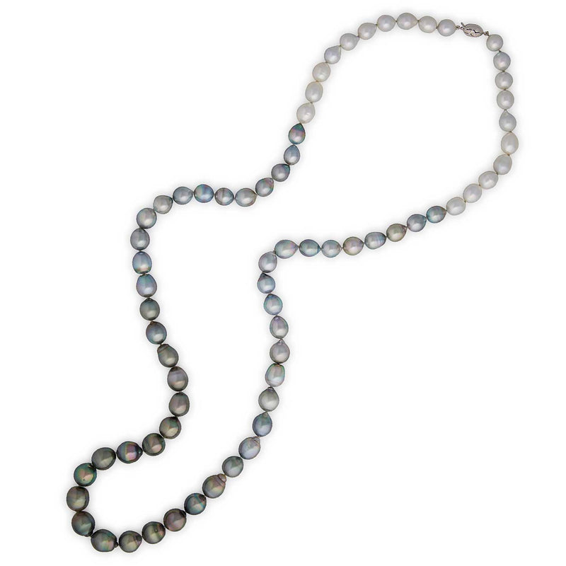 Grey Natural Color 36-Inch Tahitian Cultured Pearl Necklace