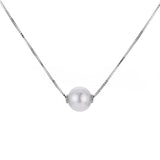 Single Akoya Cultured Pearl Necklace, 7-7.5 MM, 14K White Gold